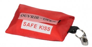 27550 sleutelhangertasje rood gevuld safe kiss en latex