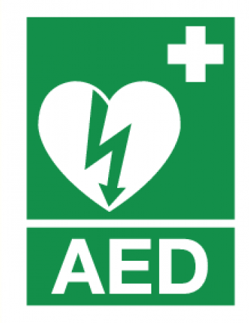 AED bordje 15 x 20 met Ilcor logo