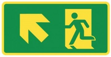 Nooduitgang links omhoog foto