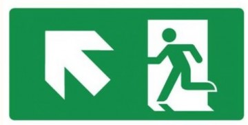 Nooduitgang links omhoog