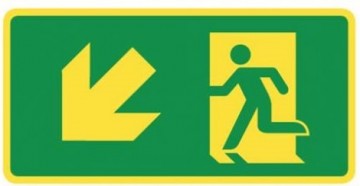 Nooduitgang links omlaag foto