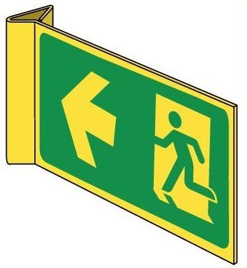 Nooduitgang linksfoto haaks