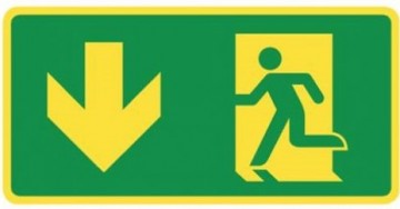 Nooduitgang omlaag links foto