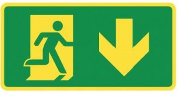 Nooduitgang omlaag rechts foto