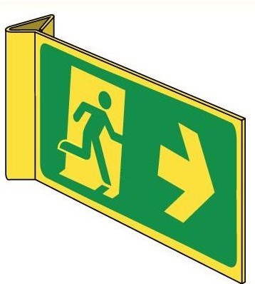 Nooduitgang rechts haaks foto