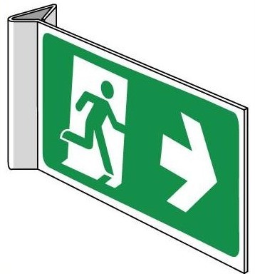 Nooduitgang rechts haaks